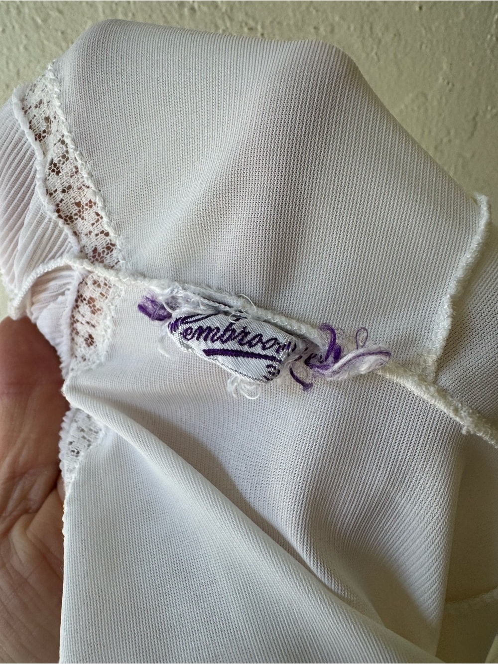 Women's Ivory Slip Dress / nightgown with Lace Trim - Picture 3 of 9